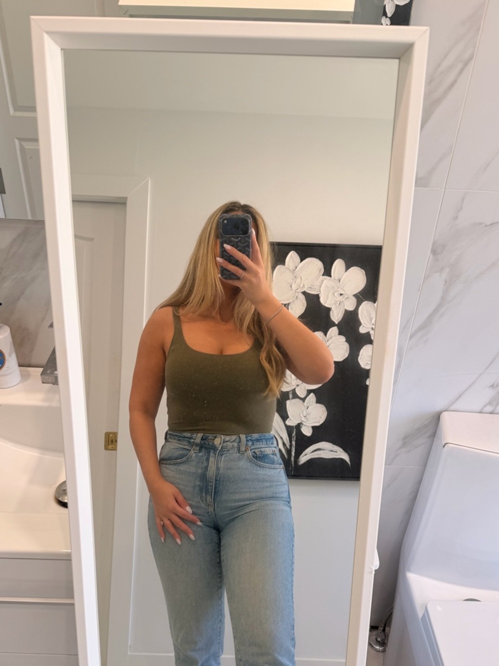 Garage Olive Scoop Neck Bodysuit